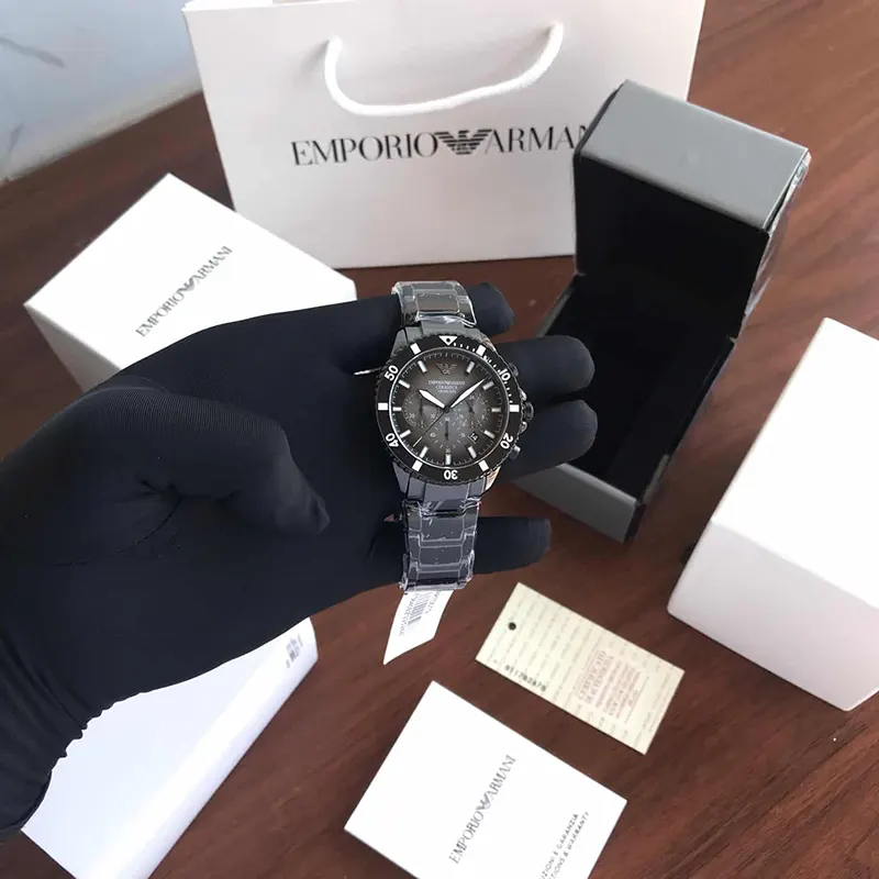 Emporio Armani World Explorer Black Dial Men's Watch- AR70010